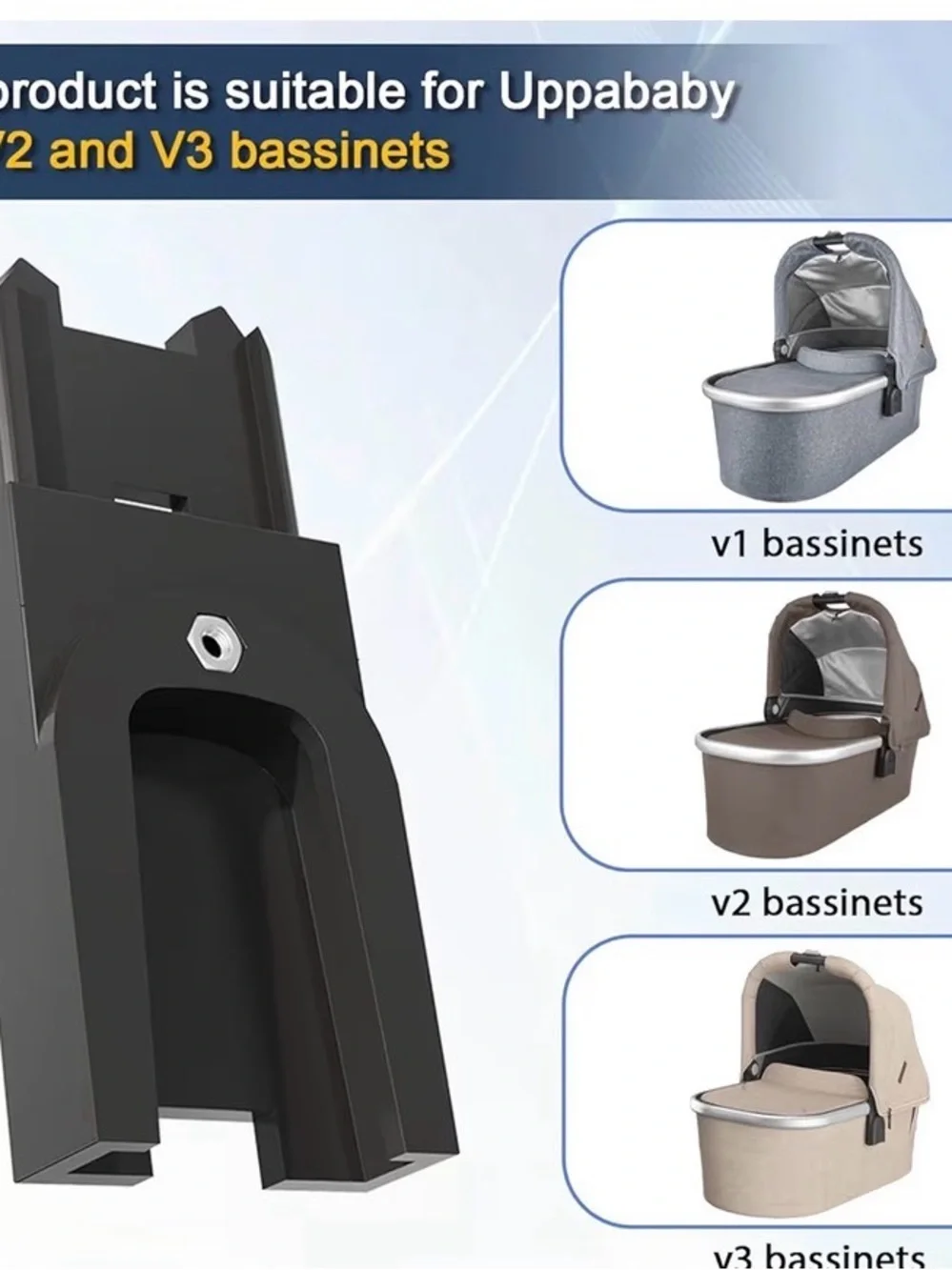 Universal Black Stroller Adapter Mount for Home Storage & Organization
